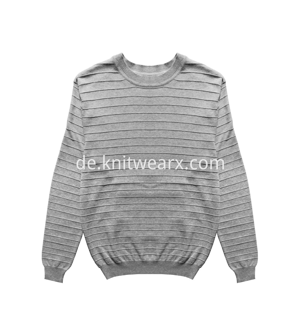 Men's Soft Knitted Sweater Striped Crewneck Pullover
